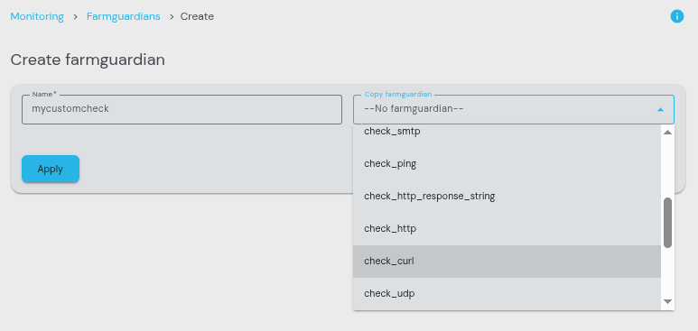 relianoid adc load balancer v9 monitoring farmguardians create